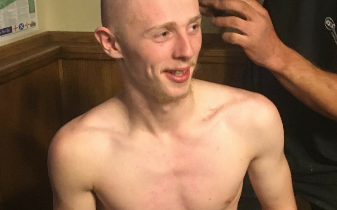 Jonathan Tutty Raises £236-00 From His Headshave In Willington