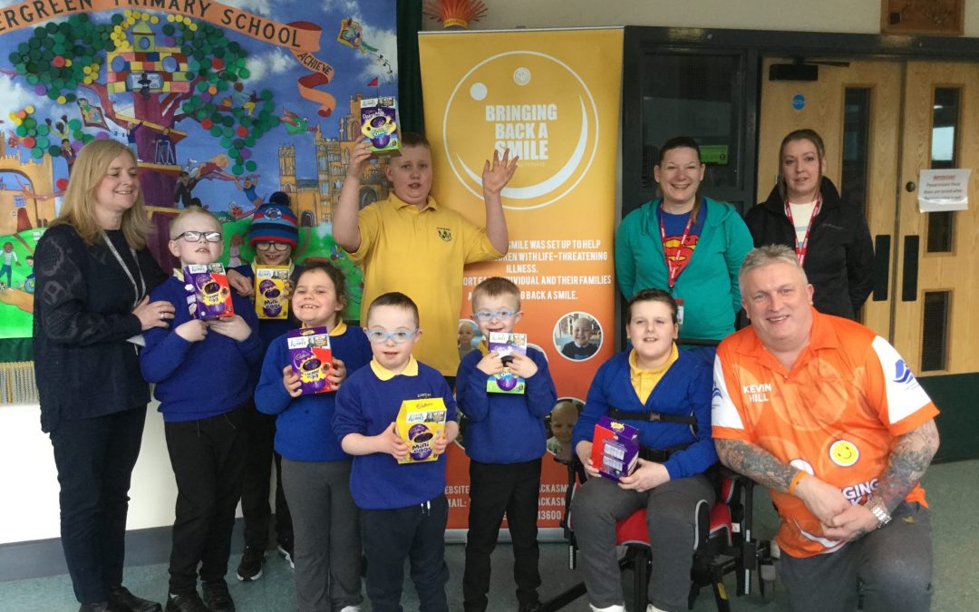 EVERGREEN PRIMARY SCHOOL GETS VISIT FROM LOCAL CHARITY OVER EASTER.