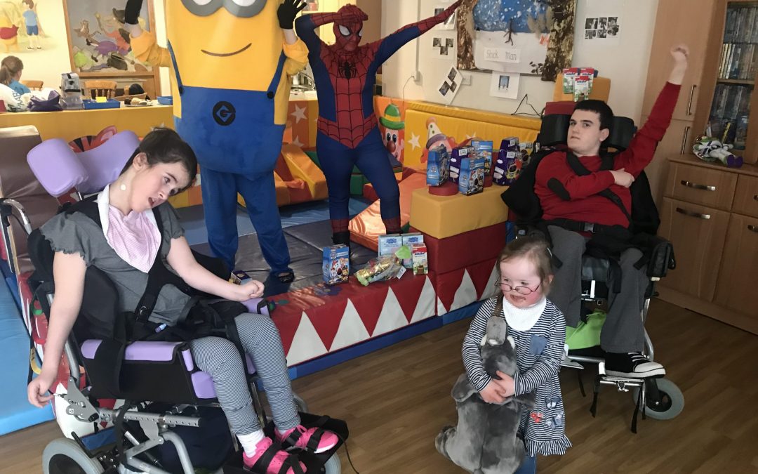 CHARITY TEAM  VISITS PATIENTS AND STAFF AT BUTTERWICK CHILDRENS HOSPICE STOCKTON-ON -TEES FOR EASTER SURPRISE.