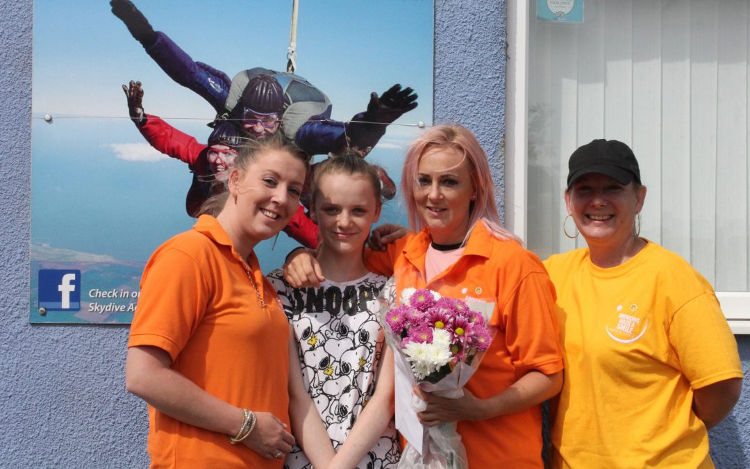 GEMMA TAKES TO THE SKIES TO RAISE FUNDS FOR CHARITY.