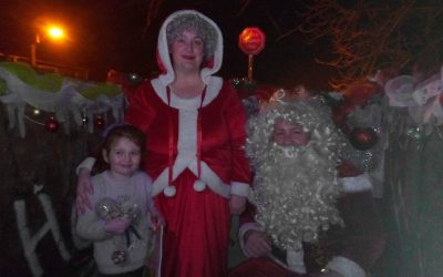 One of Bringing Back A Smile chosen families getting a visit from Mr & Mrs Clause