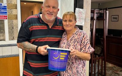 Bringing Back A Smiles charity bucket